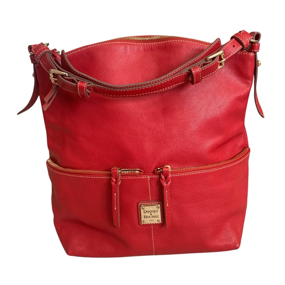Dooney & Bourke Leather Pebbled Hobo Bag - Picture 3 of 16
